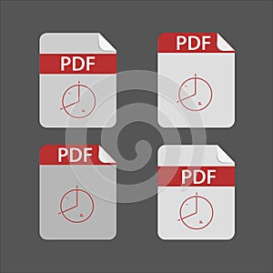 Flat design with PDF files download document,icon,symbol set, vector design element illustration