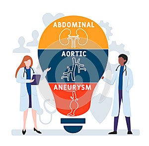 Flat design with people. AAA - Abdominal Aortic Aneurysm, medical concept.