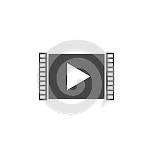 Flat design play video icon vector illustration