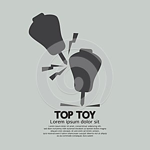 Flat Design Playing A Top Toy Black Symbol Vector