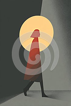 Flat design poster, Step into the Light