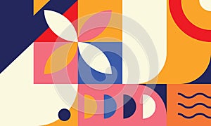 Flat design punchy color blocking pattern design vector with background design