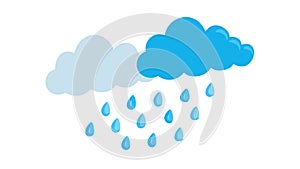 Flat Design Rain Clouds with Falling Raindrops Vector, vector design Generative AI