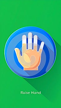 Flat Design Raise Hand Vector Icon for UI