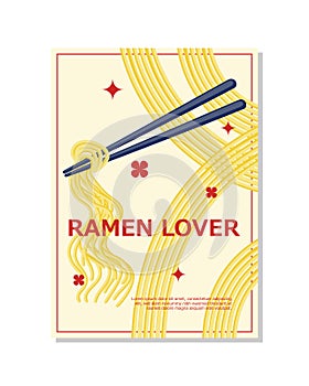Flat design ramen poster template.