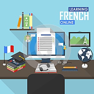 E-learning French language.