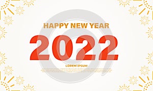 Flat design red and yellow happy new year background