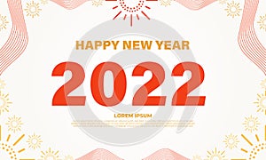 Flat design red and yellow happy new year background