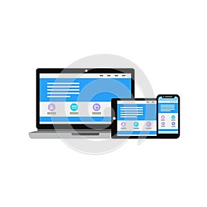 Flat design of responsive web devices