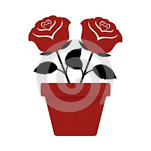 Flat design rose silhouette