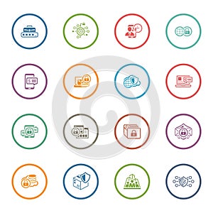 Flat Design Security and Protection Icons Set