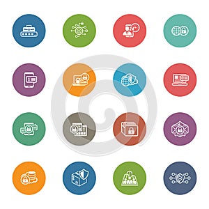 Flat Design Security and Protection Icons Set