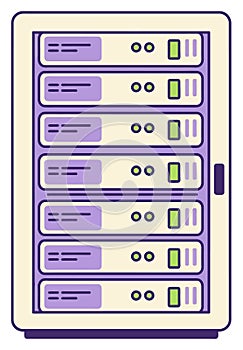 Flat Design Server Rack System Illustration