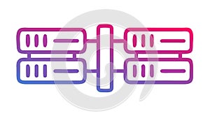 Flat Design Server Racks Data Center Icon, vector design Generative AI