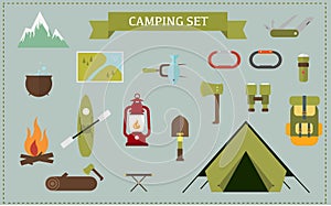 Flat design Set camping