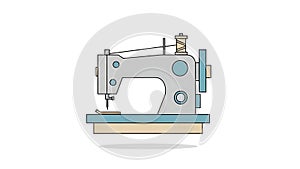 Flat Design Sewing Machine Illustration