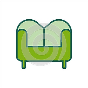 Flat design sofa icon. vector iconn concept.