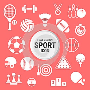 Flat design sport icon set elements object vector illustration concept