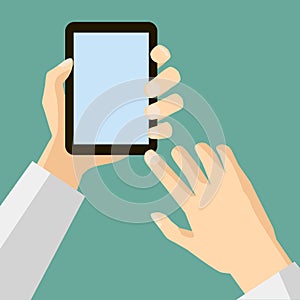 Flat Design Style Icon hand presses the select