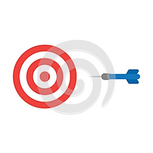 Flat design style vector concept of bullseye with dart icon on w