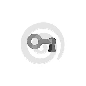 Flat design style vector concept of key icon lock or unlock keyhole on white