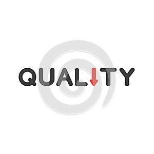 Flat design style vector concept of quality with arrow moving do