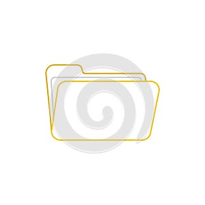 Flat design style vector of open folder icon on white. White and colored outlines