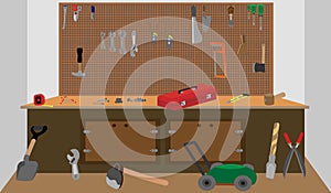 Flat design tools room (vector illustration)