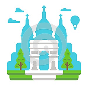Flat design Triumph Arch Paris