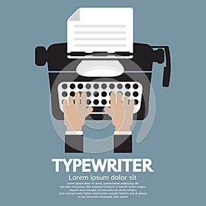 Flat Design of Typewriter The Classic Typing Machine