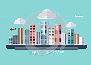 Flat design urban landscape