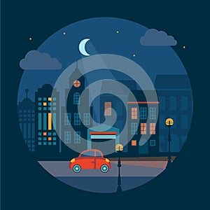 Flat Design Urban Landscape Illustration photo