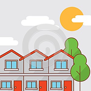 Flat Design Urban Landscape Vector