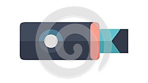 Flat Design USB Drive or External Storage Icon, vector design Generative AI