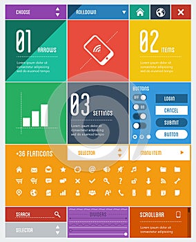 Flat design user interface elements