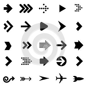 Flat design vector arrow navigation icon set.