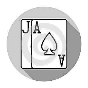Blackjack combination - Ace & Jack - Flat design vector icon