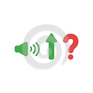 Flat design vector concept of high speaker sound, loud voice wi