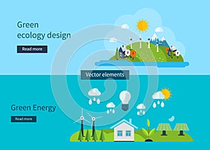 Flat design vector concept illustration with icons