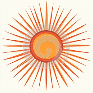 A flat design vector of a sun