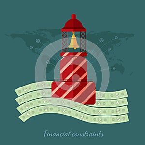 Flat design vector illustration concepts of finance and business, financial constraints