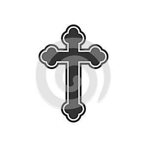 Orthodox cross icon. Flat design. Vector illustration