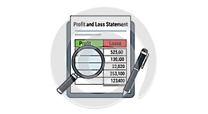 Profit and Loss Statement Analysis Vector Illustration
