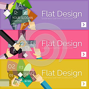 Flat design vector infographic banners with