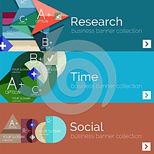 Flat design vector infographic banners with