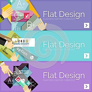 Flat design vector infographic banners with