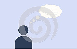 Flat design in vector representing a person thinking and planning something can b a businessman, a normal people planning