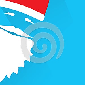 Flat Design Vector Saint Nicholas on blue background. Greeting Card.