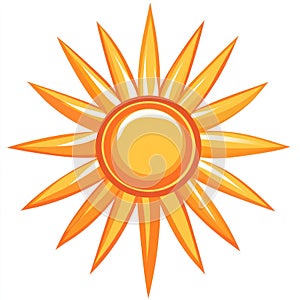 A flat design vector of a sun