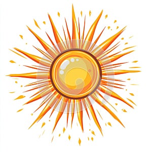 A flat design vector of a sun